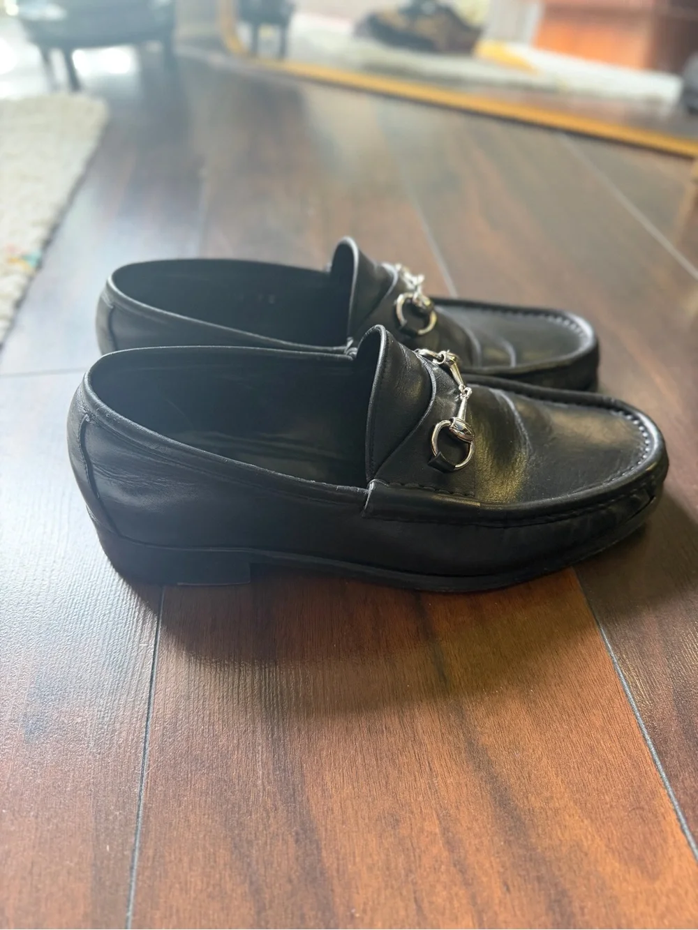 Gucci Black Leather Horsebit Loafers | Men’s 9D